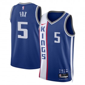 Maillot NBA Sacramento Kings De Aaron Fox Nike 2023-24 City Edition Bleu Swingman - Homme